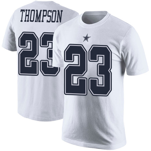 Men Dallas Cowboys White Darian Thompson Rush Pride Name and Number #23 Nike NFL T Shirt->nfl t-shirts->Sports Accessory
